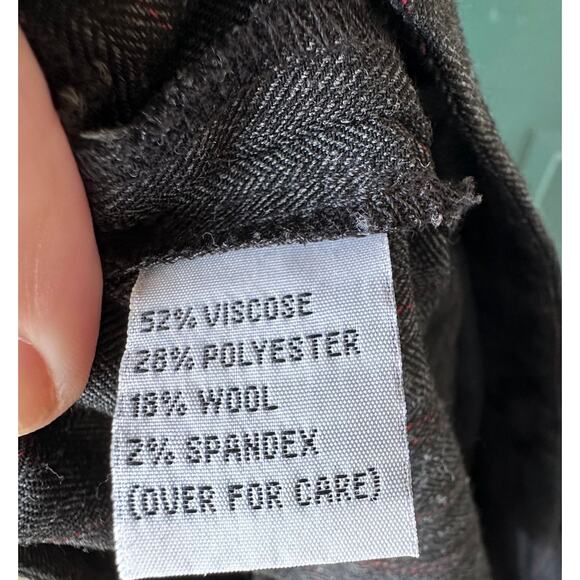 Jimmy James Wool Blend Pinstripe Pants 8 Charcoal Slim Trousers Office Workwear - Picture 7 of 8